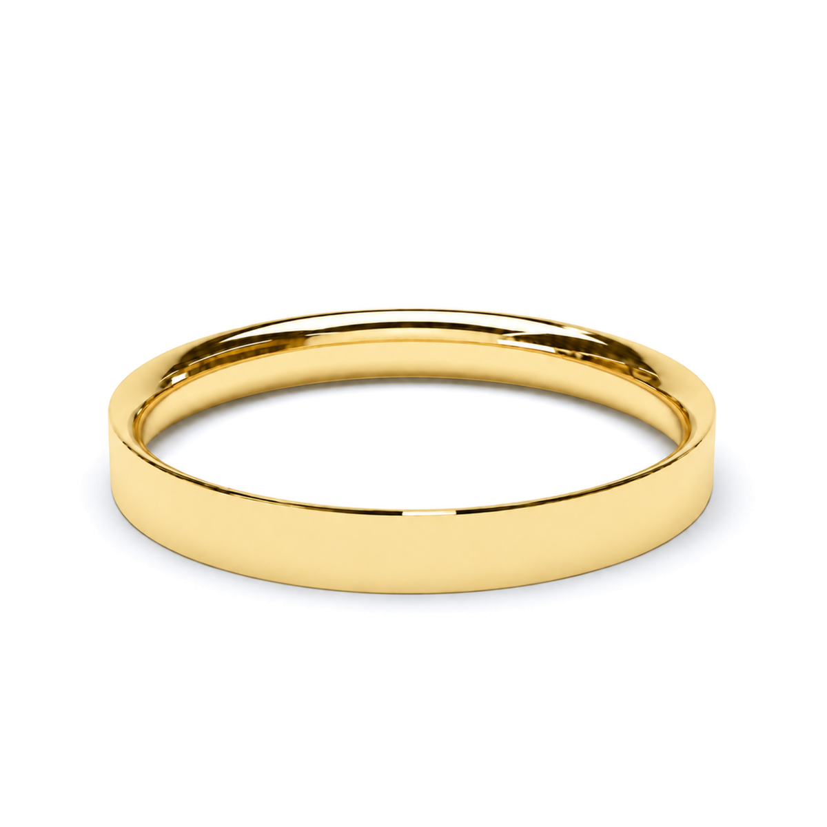 A classic yellow gold wedding ring with a smooth, polished finish, shown on a clean white background.