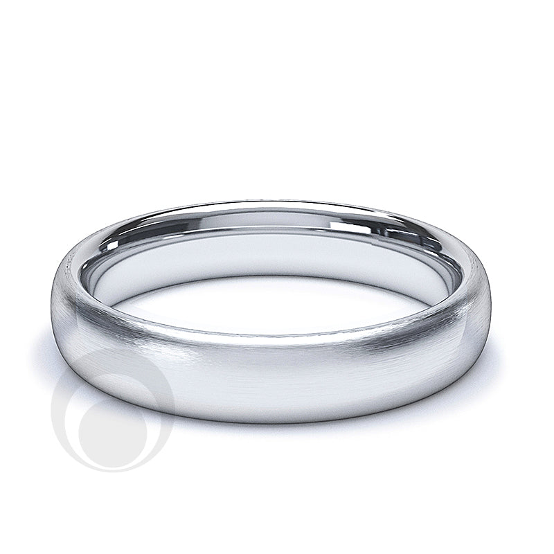 4mm Plain Platinum Court Wedding Ring