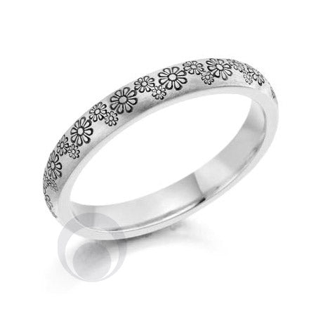 Wedding band sales flower design