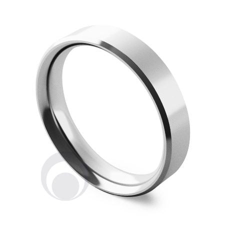 NUNCAD 4mm Tungsten Carbide Wedding Ring - Silver Polished Finish, Gold Inner, Comfort Fit Size 7 - View #6