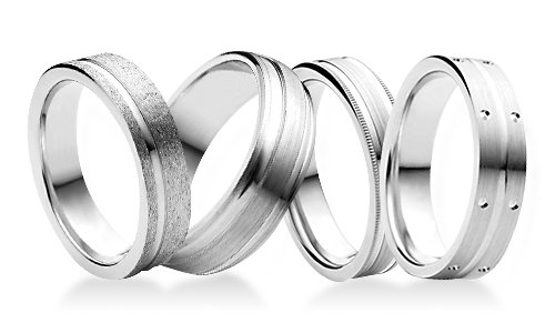 Bianco Patterned Platinum Wedding Rings