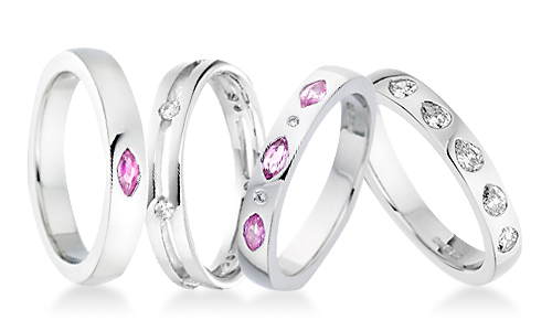 Chic Diamond Platinum Wedding Rings
