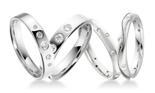 Classic Diamond Platinum Wedding Rings