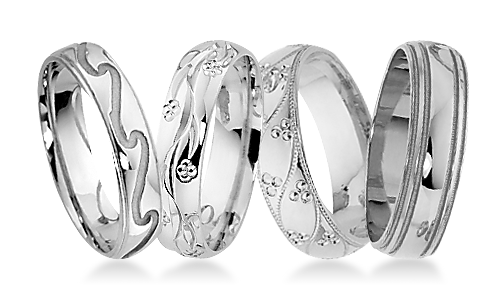 Classic Patterned Platinum Wedding Rings