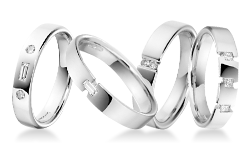 Simple Diamond Platinum Wedding Rings
