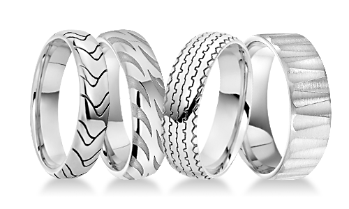 Vision Patterned Platinum Wedding Rings