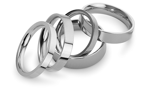 Flat Court Platinum Wedding Rings