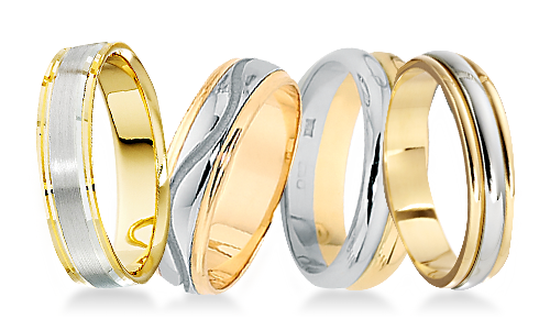 Two Colour Platinum Wedding Rings
