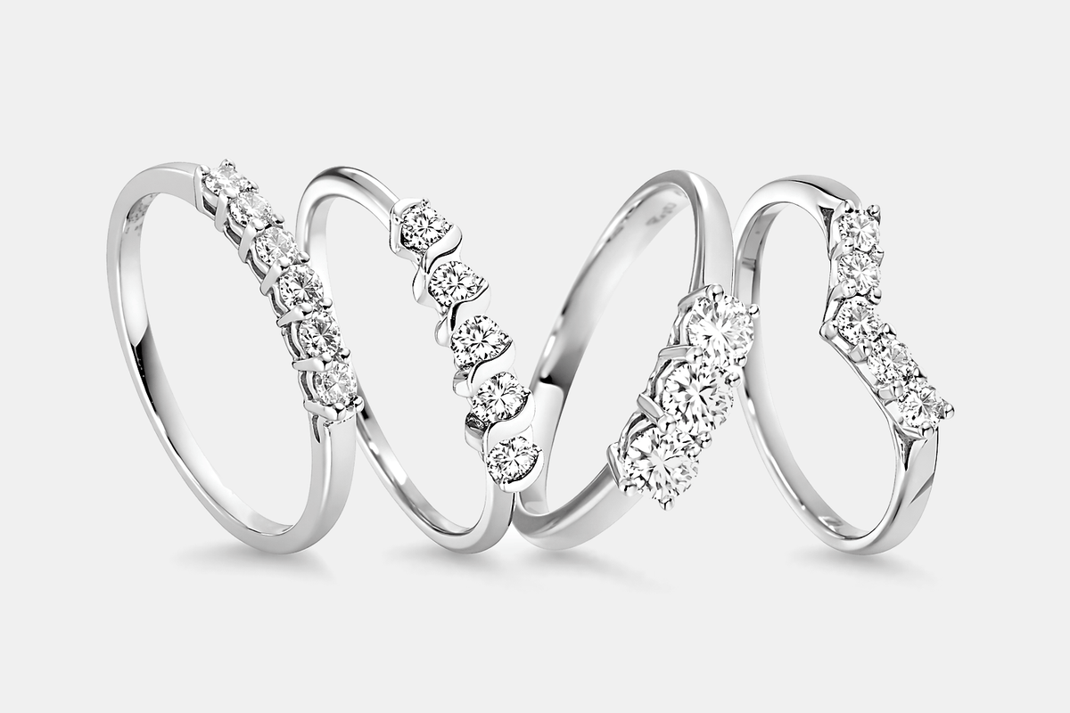 Claw Set Platinum Eternity Rings