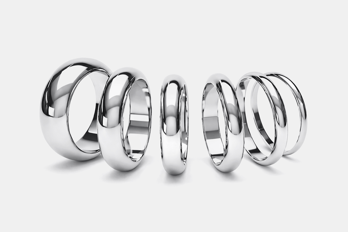 Platinum D-shape Rings