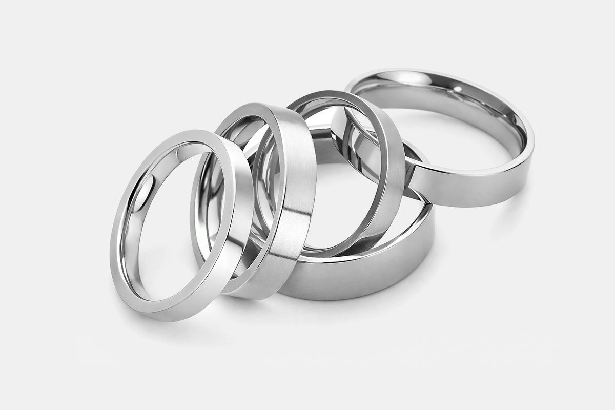 Platinum Flat Court Rings