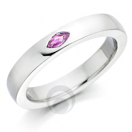 Pink Sapphire Platinum Wedding Ring ***DISCONTINUED***