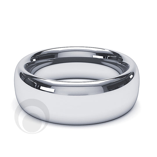 10mm Platinum Plain Court Wedding Ring