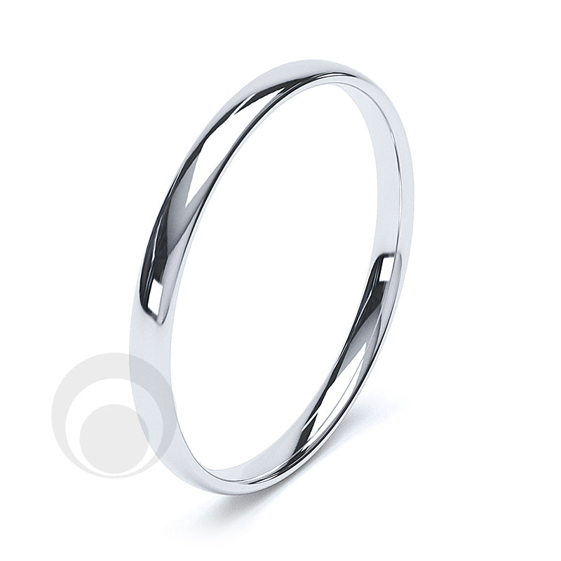 2.5mm Plain Platinum Court Wedding Ring