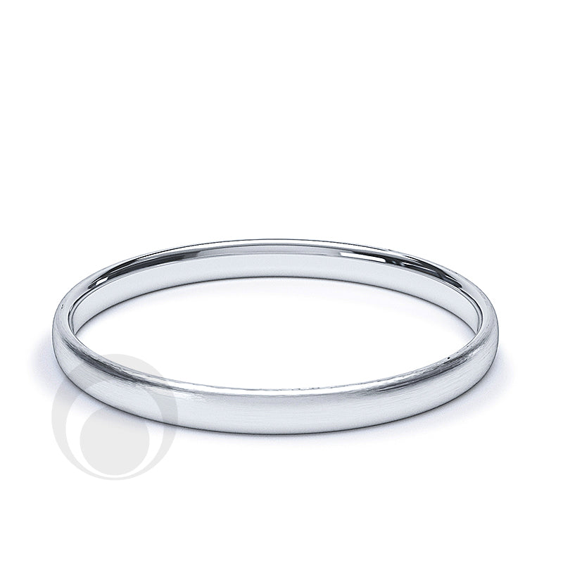 2mm Plain Platinum Court Wedding Ring
