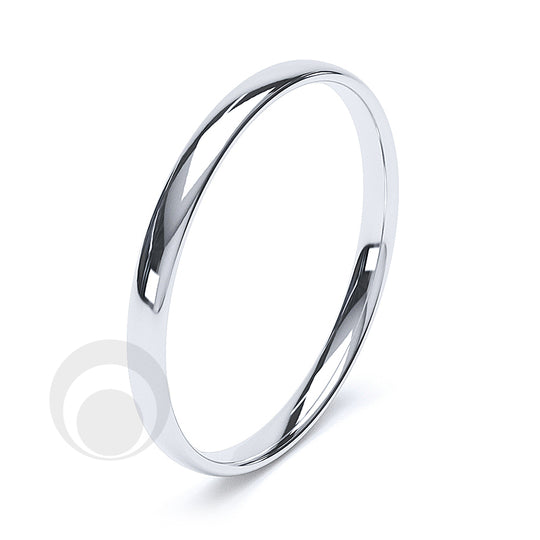 2mm Plain Platinum Court Wedding Ring