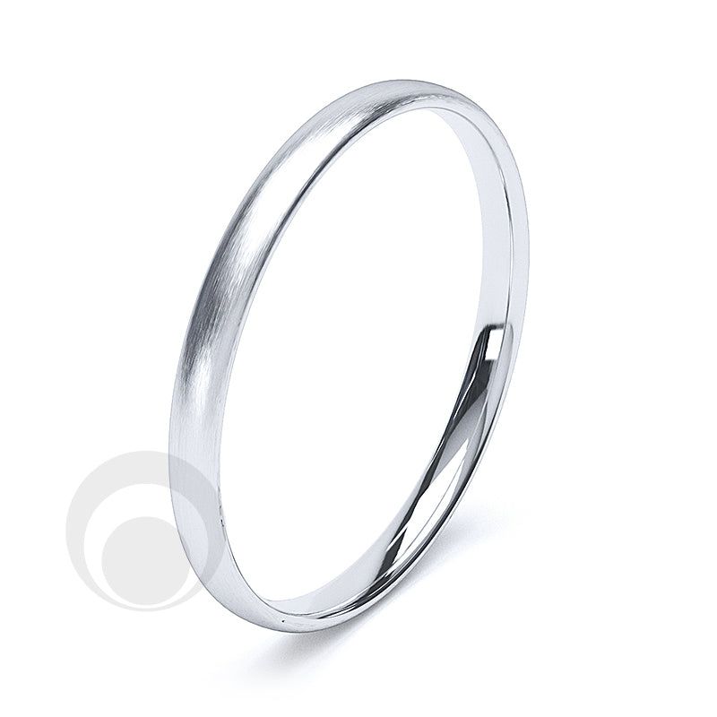 2mm Plain Platinum Court Wedding Ring