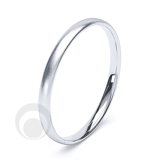2mm Plain Platinum Court Wedding Ring