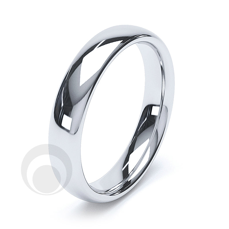 4mm Plain Platinum Court Wedding Ring