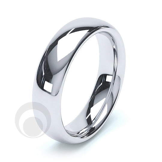 5mm Plain Platinum Court Wedding Ring