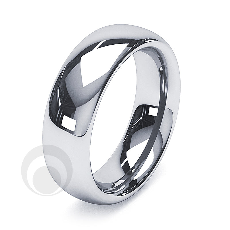 6mm Platinum Plain Court Wedding Ring