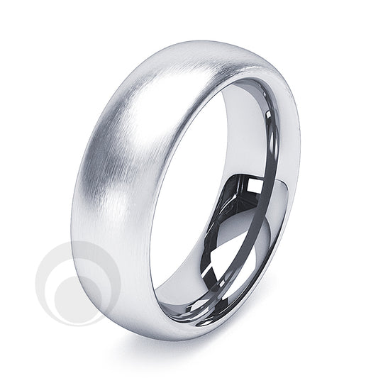 6mm Platinum Plain Court Wedding Ring