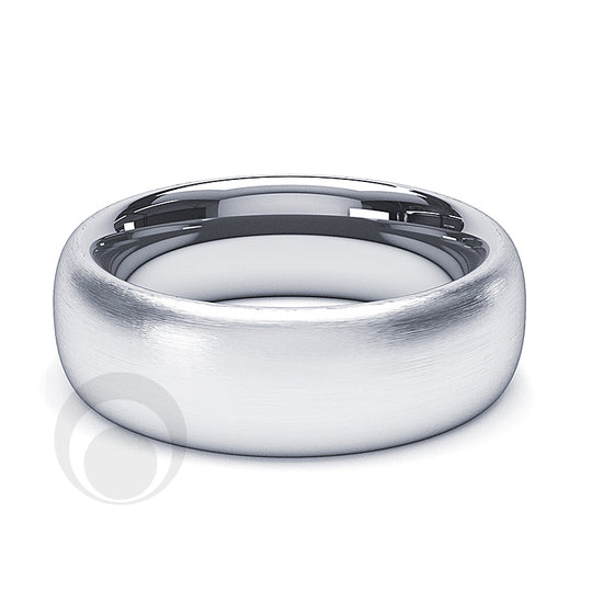 7mm Platinum Plain Court Wedding Ring