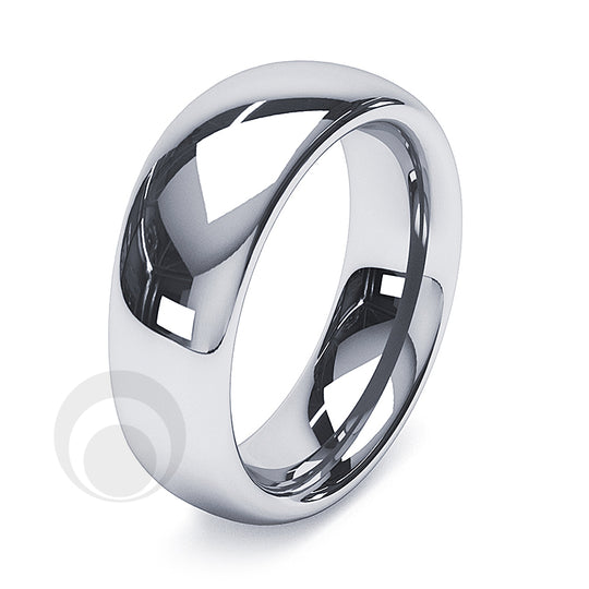 7mm Platinum Plain Court Wedding Ring