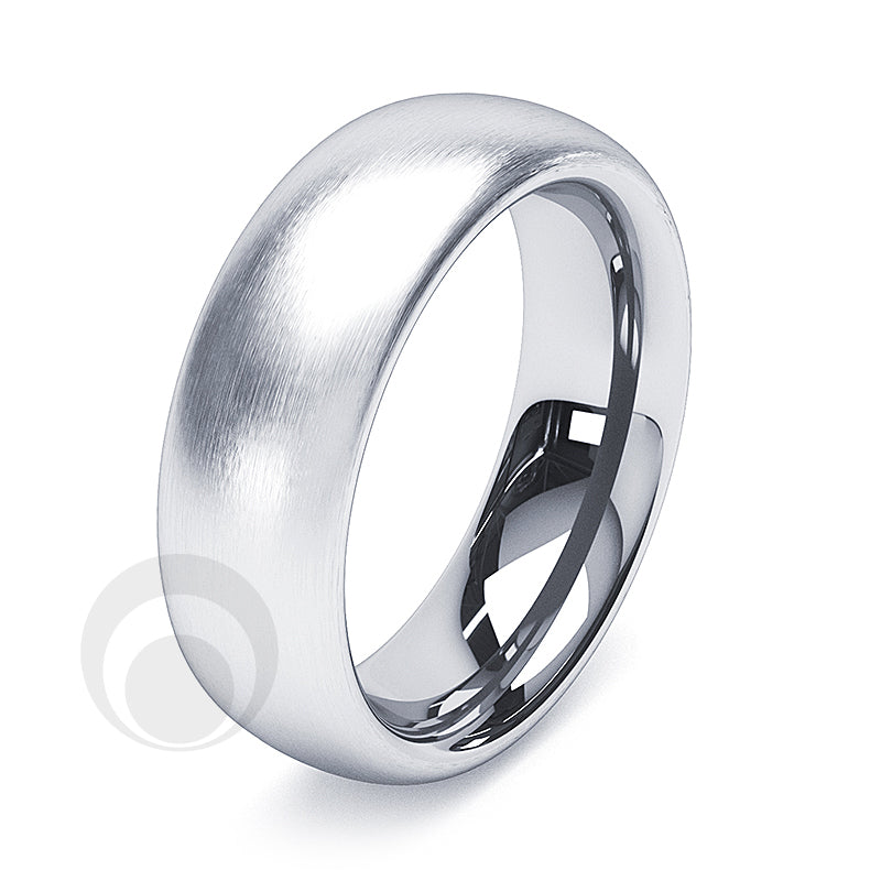 7mm Platinum Plain Court Wedding Ring