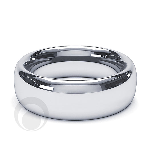 8mm Platinum Plain Court Wedding Ring