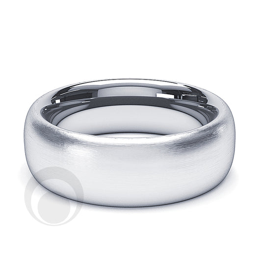 8mm Platinum Plain Court Wedding Ring