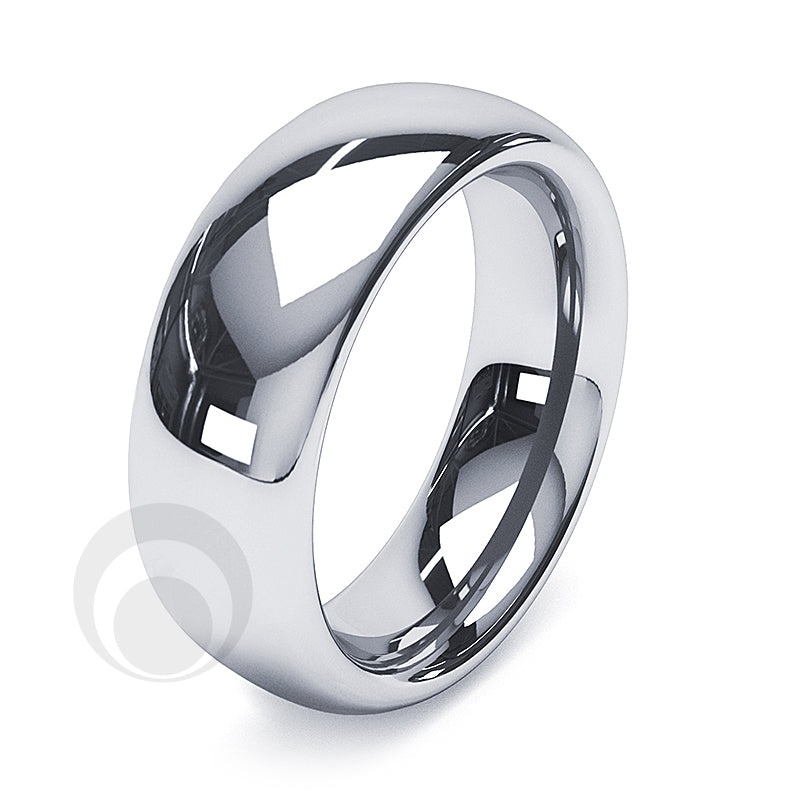 8mm Platinum Plain Court Wedding Ring