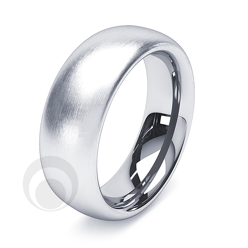 8mm Platinum Plain Court Wedding Ring