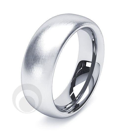 8mm Platinum Plain Court Wedding Ring