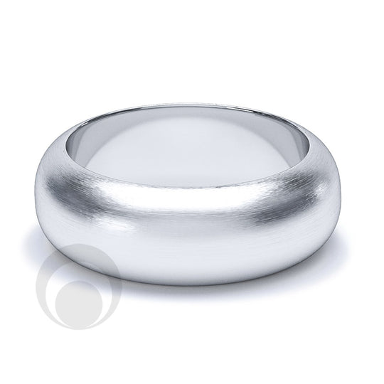 10mm Plain Platinum D-Shape Wedding Ring