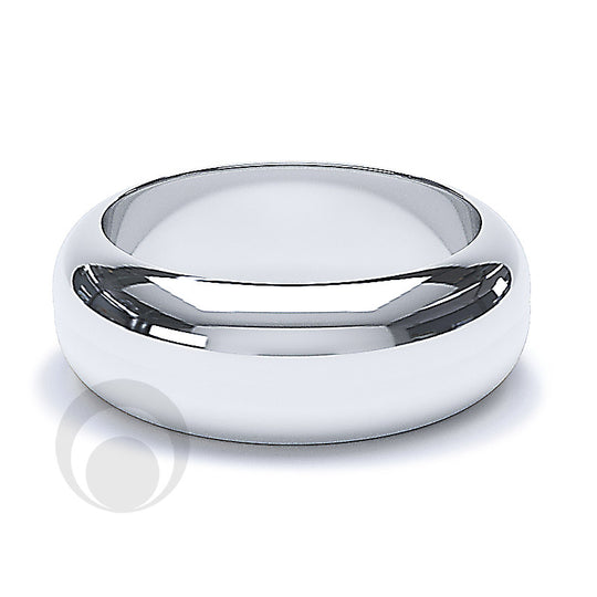 10mm Plain Platinum D-Shape Wedding Ring