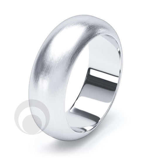 10mm Plain Platinum D-Shape Wedding Ring