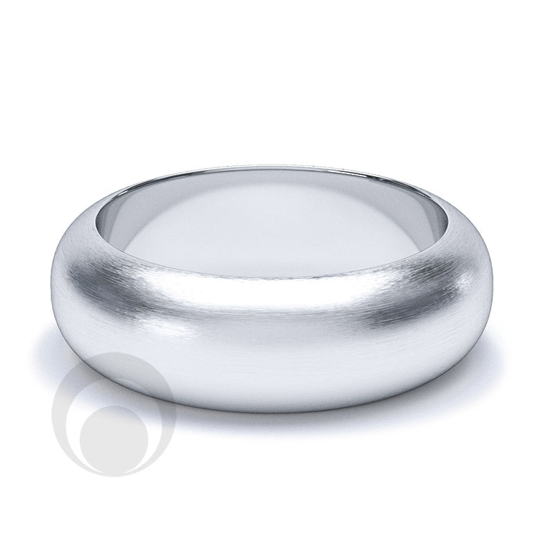 7mm Plain Platinum D-Shape Wedding Ring
