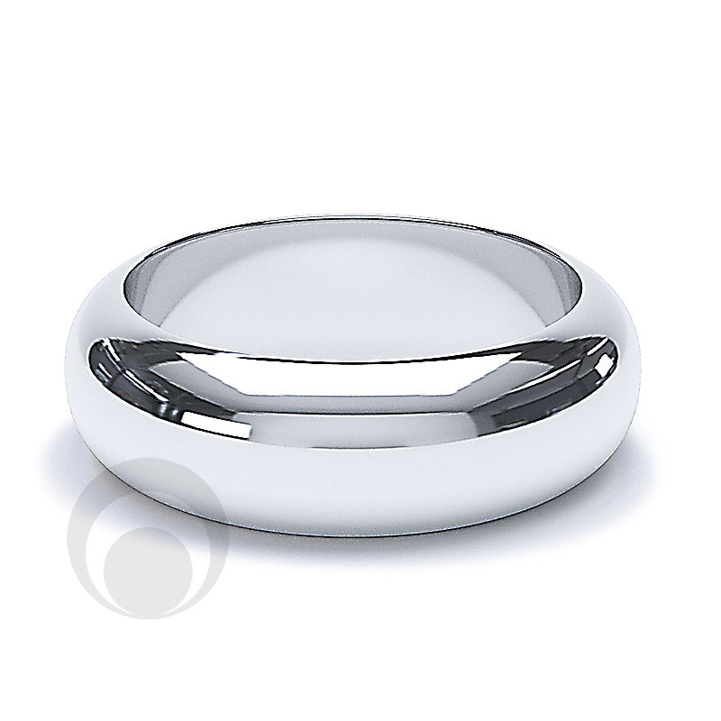 7mm Plain Platinum D-Shape Wedding Ring