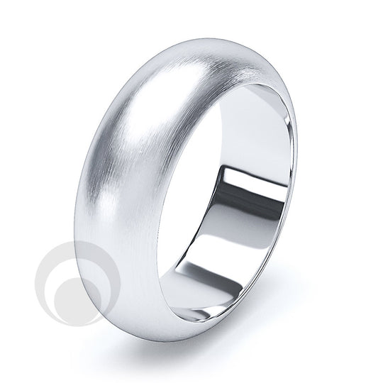 7mm Plain Platinum D-Shape Wedding Ring