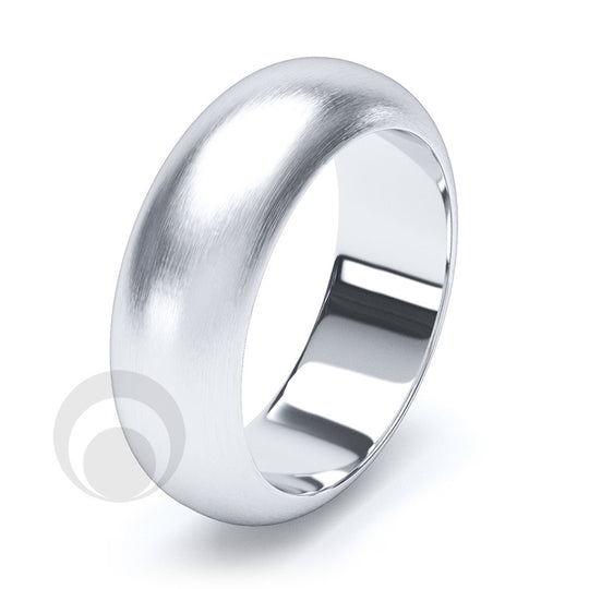 8mm Plain Platinum D-Shape Wedding Ring