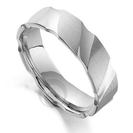 Vision Shard Platinum Patterned Wedding Ring