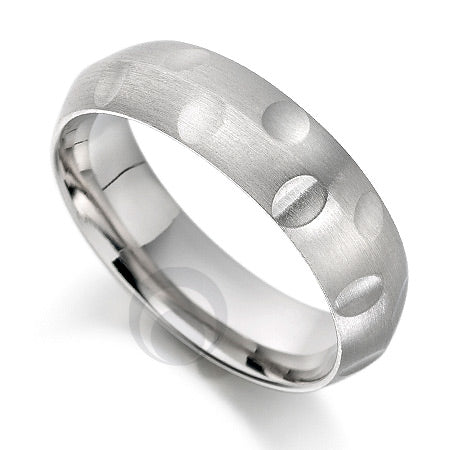 Vision Jot Platinum Patterned Wedding Ring
