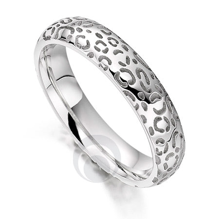 Platinum Wedding Ring - Safari Cheetah