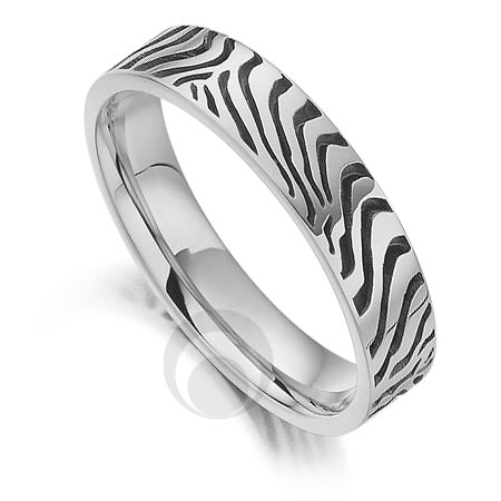 Platinum Wedding Ring - Safari Zebra