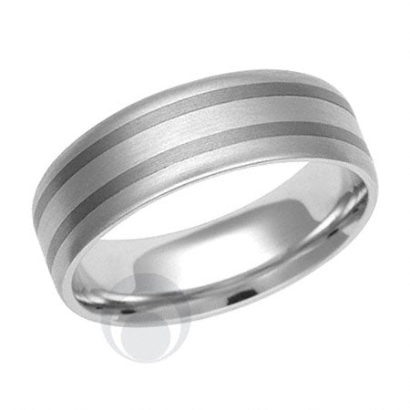 Titanium and Platinum Wedding Ring
