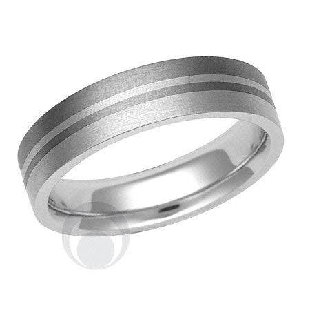 Titanium and Platinum Wedding Ring