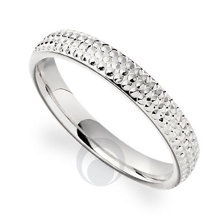 Platinum Patterned Wedding Ring- PRCCT670C - Finger Size J