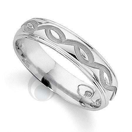 Platinum Patterned Wedding Ring