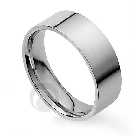 10mm Plain Platinum Flat Court Wedding Ring SP10S